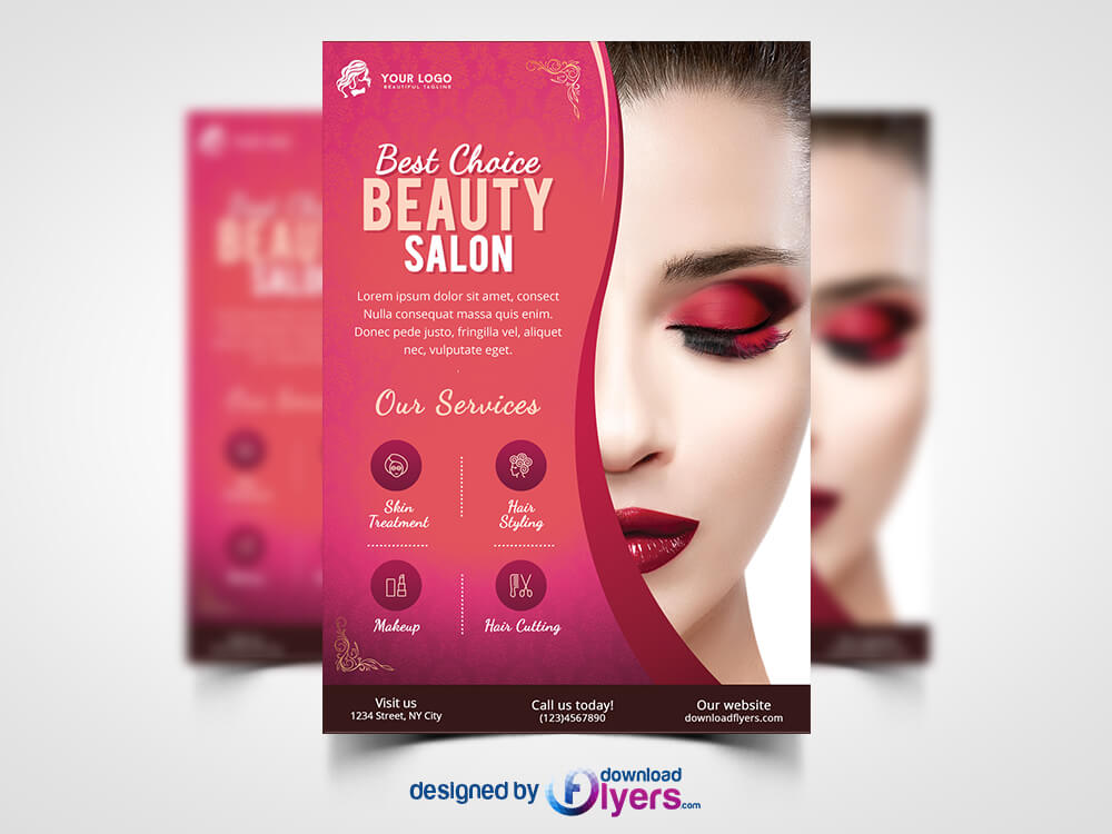 Download Beauty Salon Flyer Template Free Psd Flyer Psd PSD Mockup Templates