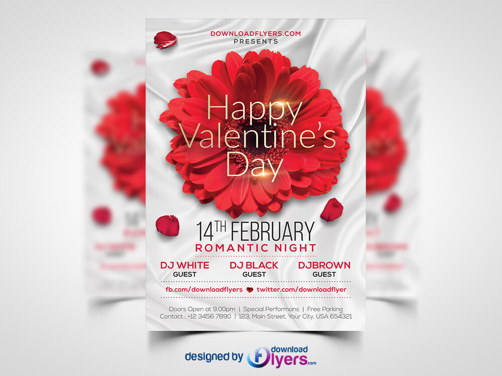 Valentines Day Flyer Template Free PSD Flyer PSD